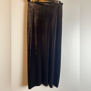 Vintage Express Tricot Brown Velvet Maxi Skirt
